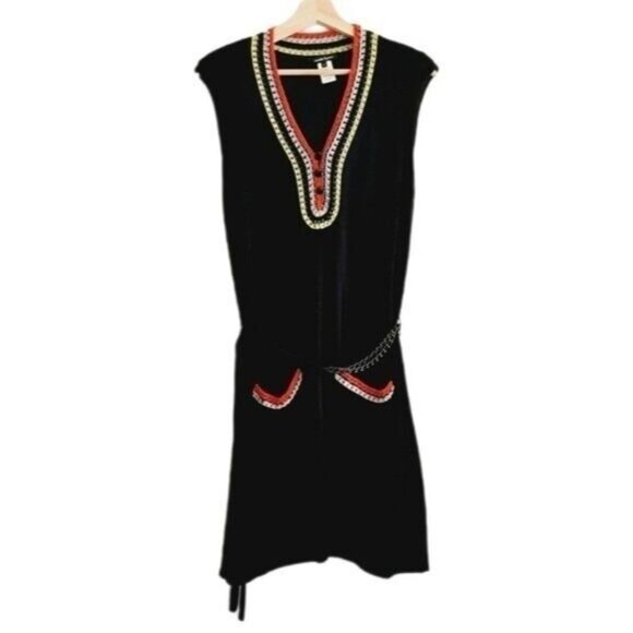 NANETTE LEPORE Crochet-Trimmed Knit Mini Dress Sz M - Picture 2 of 10